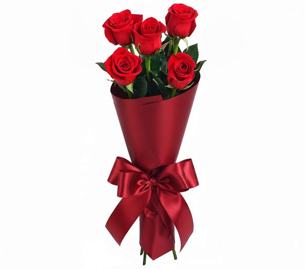 Букет 5 Красных роз Эдлесс Лав в Михайловке Иркутской области