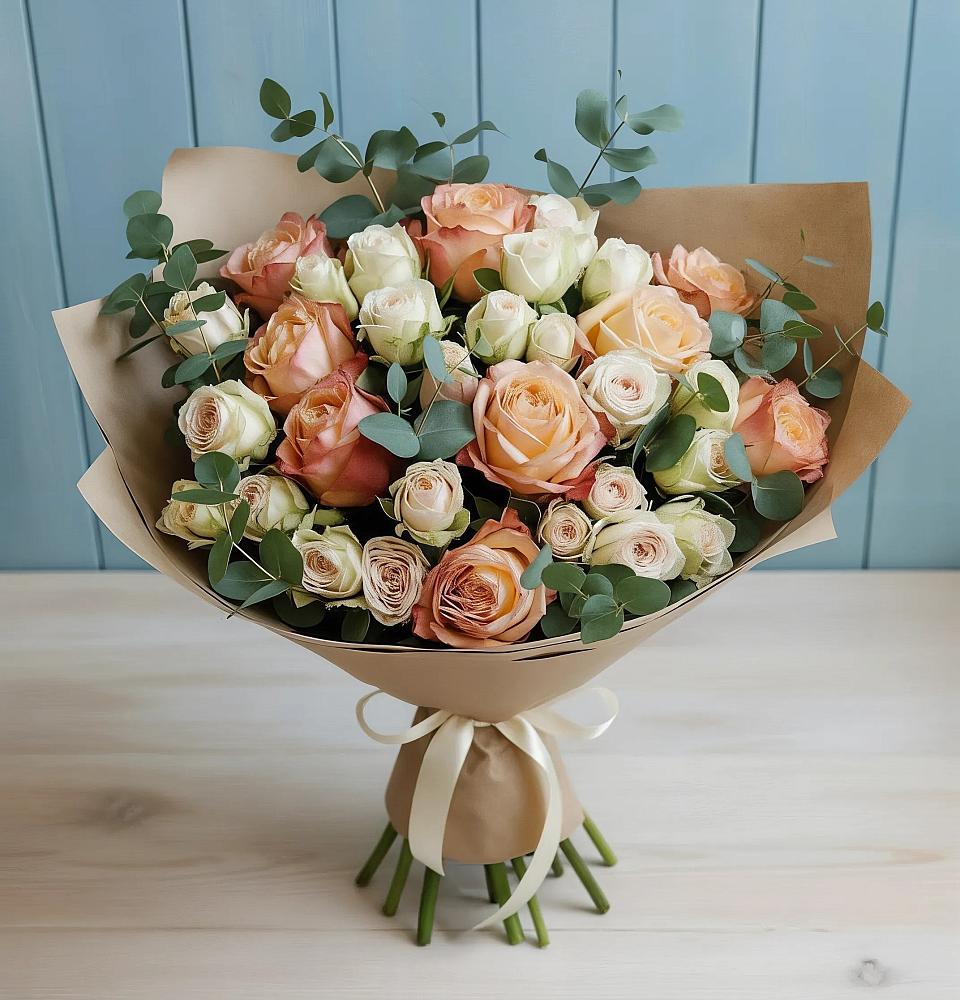 Букет цветов из: Альстромерии и Розы в Михайловке Иркутской области