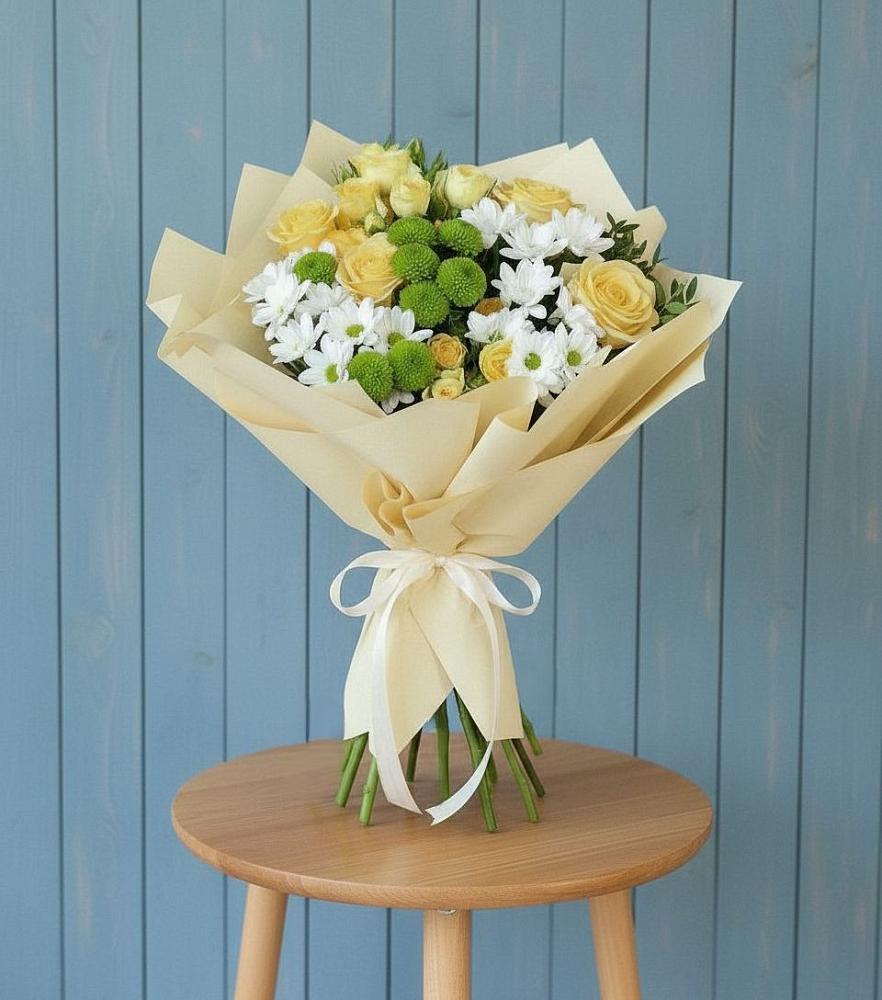 Букет цветов из: Хризантемы и Розы в Михайловке Иркутской области