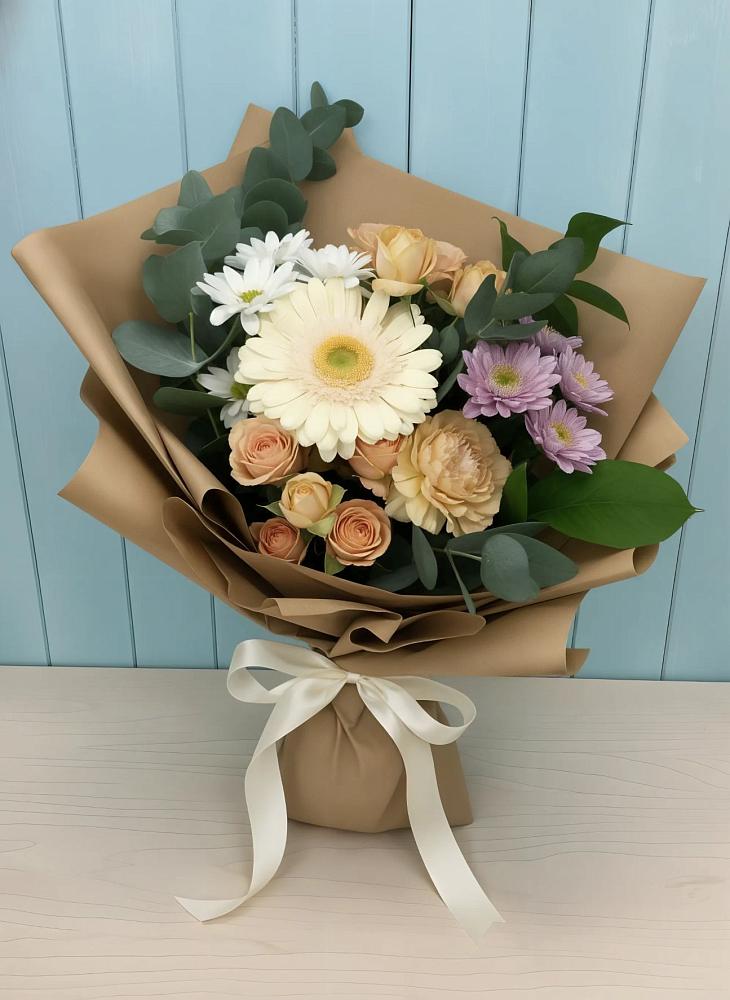 Букет цветов из: Герберы и Хризантемы в Михайловке Иркутской области