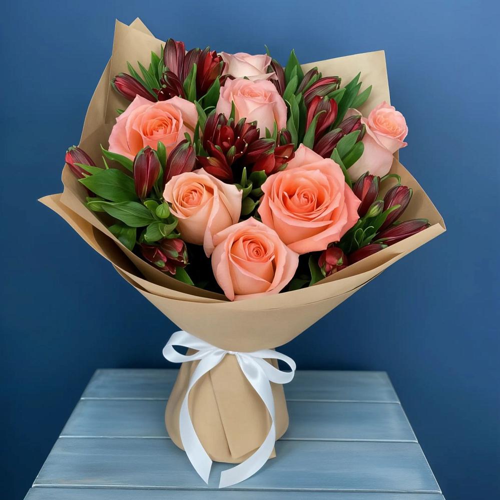 Букет цветов из: Розы и Альстромерии в Михайловке Иркутской области