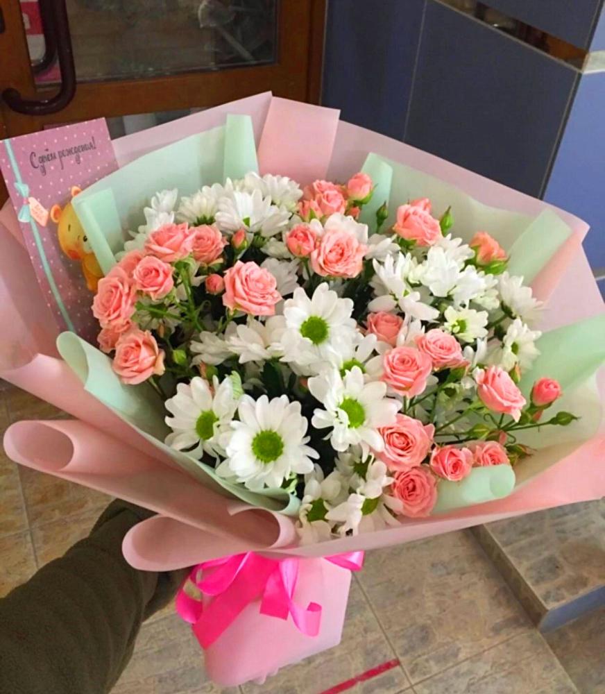 Букет цветов из: Розы и Хризантемы в Михайловке Иркутской области