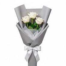 Букет 3 белые розы #REPLACE_PRED# Михайловке Иркутской области